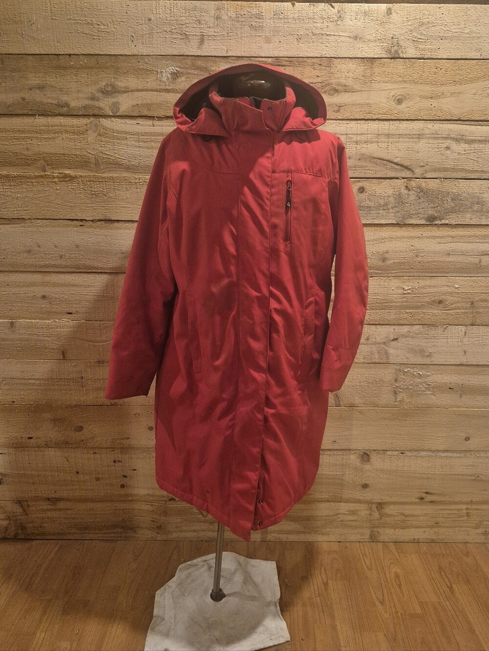 Women’s Red Long Hooded Winter Coat